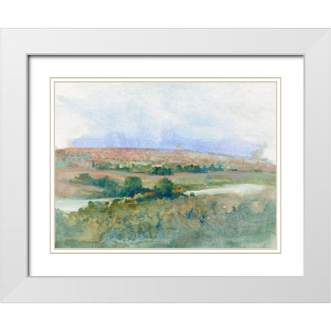 Hilltop Vista I White Modern Wood Framed Art Print with Double Matting by OToole, Tim