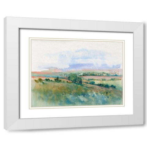 Hilltop Vista II White Modern Wood Framed Art Print with Double Matting by OToole, Tim