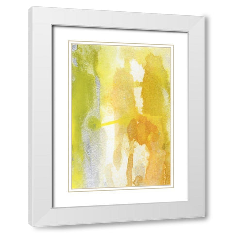 Golden Reflections I White Modern Wood Framed Art Print with Double Matting by Combs, Joyce