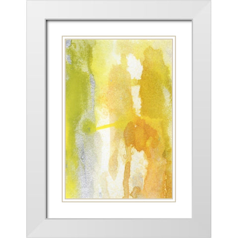 Golden Reflections I White Modern Wood Framed Art Print with Double Matting by Combs, Joyce