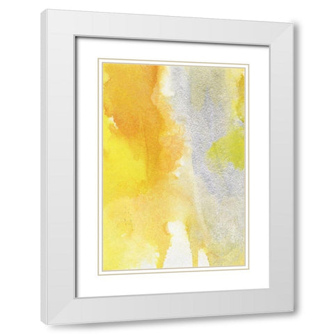 Golden Reflections II White Modern Wood Framed Art Print with Double Matting by Combs, Joyce