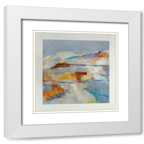 Lustr Frosted Peaks in Pearl White I White Modern Wood Framed Art Print with Double Matting by Warren, Annie