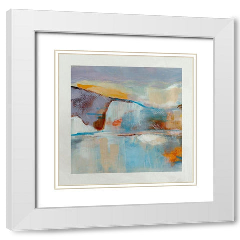 Lustr Frosted Peaks in Pearl White II White Modern Wood Framed Art Print with Double Matting by Warren, Annie