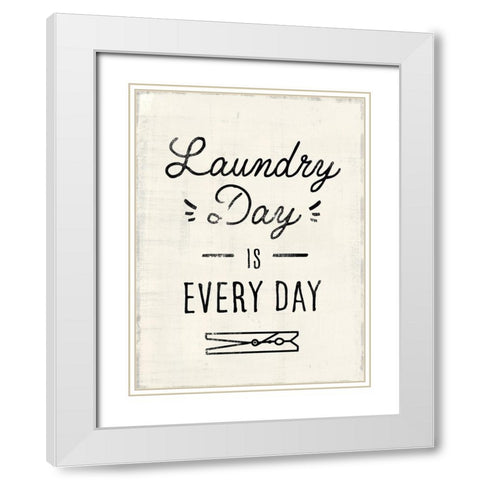 Laundry Room II White Modern Wood Framed Art Print with Double Matting by Barnes, Victoria