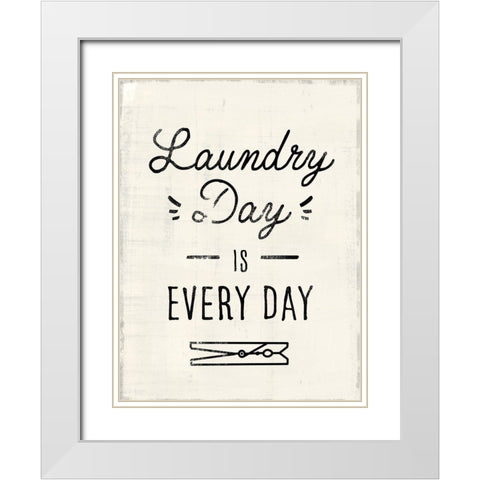 Laundry Room II White Modern Wood Framed Art Print with Double Matting by Barnes, Victoria