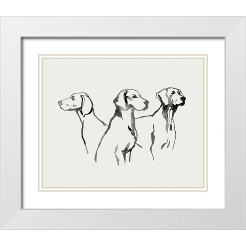 Watercolor Pup I White Modern Wood Framed Art Print with Double Matting by Popp, Grace