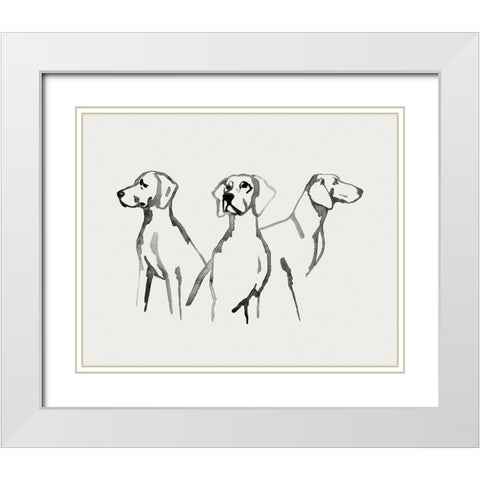 Watercolor Pup II White Modern Wood Framed Art Print with Double Matting by Popp, Grace
