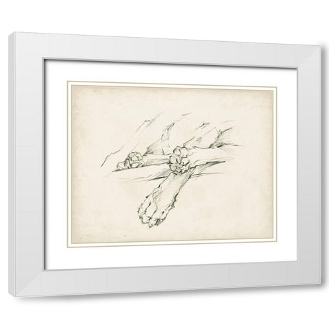 Puppy Nap II White Modern Wood Framed Art Print with Double Matting by Harper, Ethan