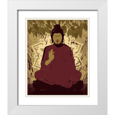 Under the Bodhi Tree I White Modern Wood Framed Art Print with Double Matting by Green, Jacob