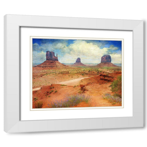 Golden Road I White Modern Wood Framed Art Print with Double Matting by Vest, Chris