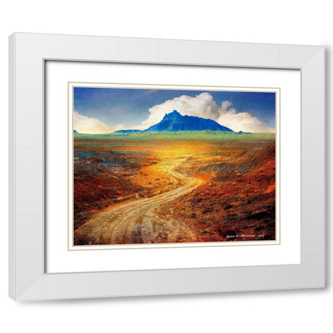 Golden Road II White Modern Wood Framed Art Print with Double Matting by Vest, Chris