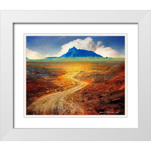 Golden Road II White Modern Wood Framed Art Print with Double Matting by Vest, Chris