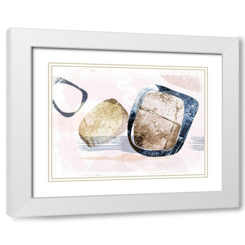 Stone Gem I White Modern Wood Framed Art Print with Double Matting by Naskrent, Delores