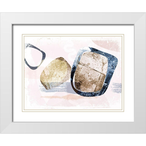 Stone Gem I White Modern Wood Framed Art Print with Double Matting by Naskrent, Delores
