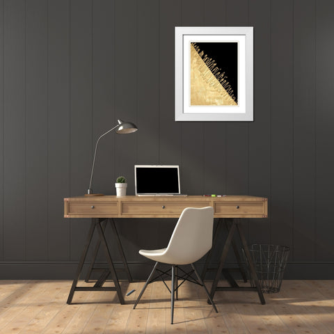 Gilded Amulet II White Modern Wood Framed Art Print with Double Matting by Stramel, Renee W.