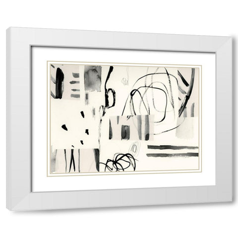 Neutral Patchwork I White Modern Wood Framed Art Print with Double Matting by Barnes, Victoria