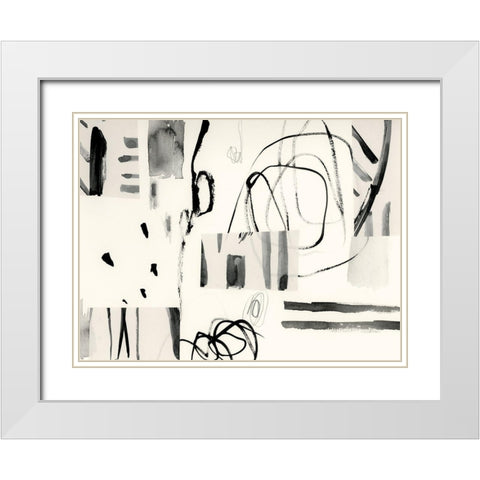 Neutral Patchwork I White Modern Wood Framed Art Print with Double Matting by Barnes, Victoria
