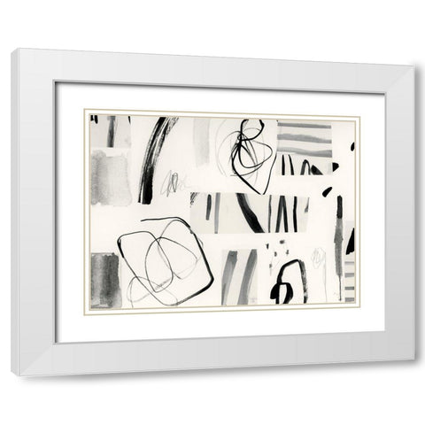 Neutral Patchwork II White Modern Wood Framed Art Print with Double Matting by Barnes, Victoria