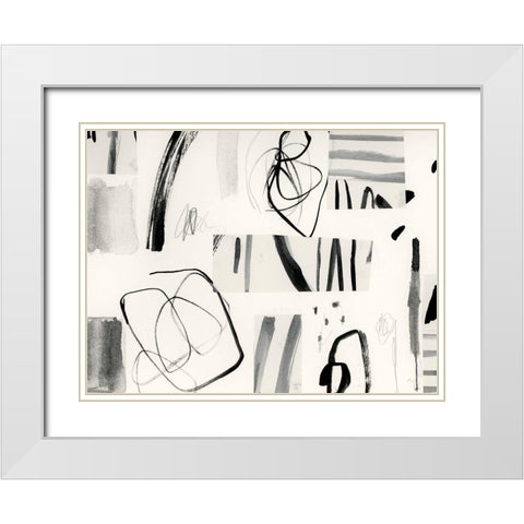 Neutral Patchwork II White Modern Wood Framed Art Print with Double Matting by Barnes, Victoria