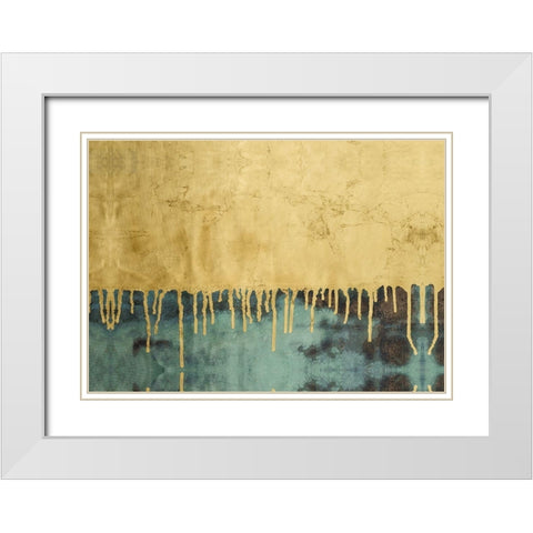 Aquafer II White Modern Wood Framed Art Print with Double Matting by Stramel, Renee W.