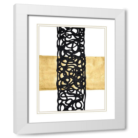 Gold Combo II White Modern Wood Framed Art Print with Double Matting by Stramel, Renee W.