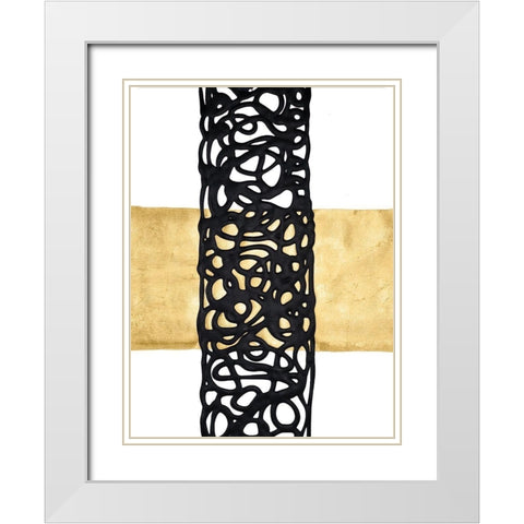 Gold Combo II White Modern Wood Framed Art Print with Double Matting by Stramel, Renee W.