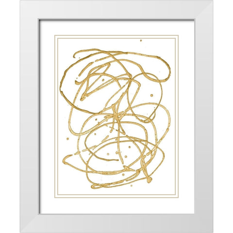 Gold Combo V White Modern Wood Framed Art Print with Double Matting by Stramel, Renee W.
