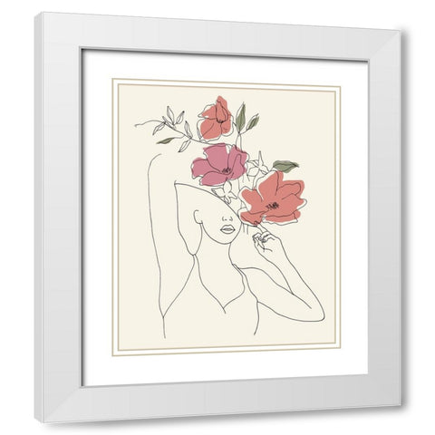 Blooming II White Modern Wood Framed Art Print with Double Matting by Wang, Melissa