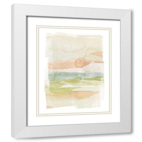 Soft Stack I White Modern Wood Framed Art Print with Double Matting by Caroline, Emma
