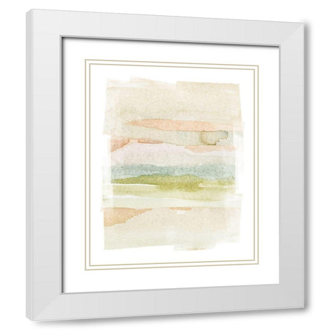 Soft Stack II White Modern Wood Framed Art Print with Double Matting by Caroline, Emma
