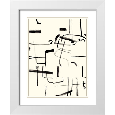 Interface II White Modern Wood Framed Art Print with Double Matting by Barnes, Victoria