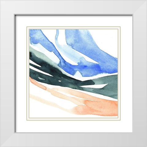 Watercolor Ribbon II White Modern Wood Framed Art Print with Double Matting by Caroline, Emma