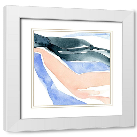 Watercolor Ribbon IV White Modern Wood Framed Art Print with Double Matting by Caroline, Emma