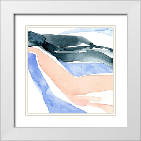 Watercolor Ribbon IV White Modern Wood Framed Art Print with Double Matting by Caroline, Emma