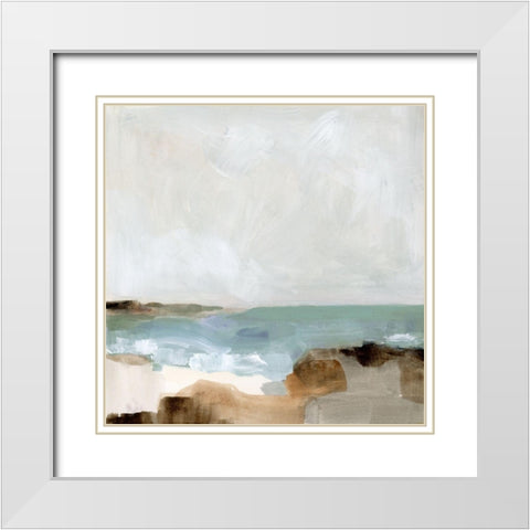 Ocean Sigh I White Modern Wood Framed Art Print with Double Matting by Barnes, Victoria