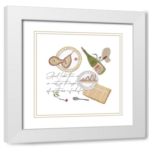 Autumn Baking Diary II White Modern Wood Framed Art Print with Double Matting by Wang, Melissa
