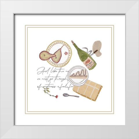 Autumn Baking Diary II White Modern Wood Framed Art Print with Double Matting by Wang, Melissa