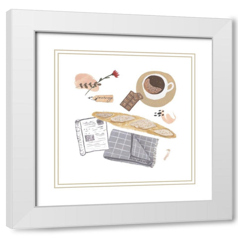 Autumn Baking Diary III White Modern Wood Framed Art Print with Double Matting by Wang, Melissa