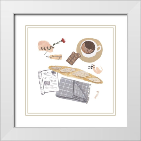 Autumn Baking Diary III White Modern Wood Framed Art Print with Double Matting by Wang, Melissa