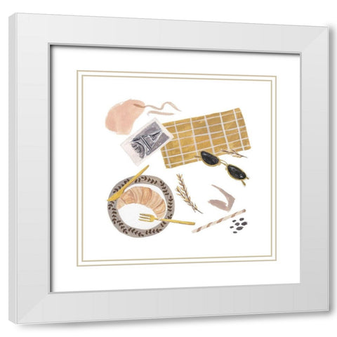 Autumn Baking Diary V White Modern Wood Framed Art Print with Double Matting by Wang, Melissa