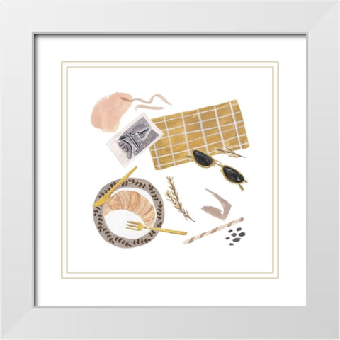 Autumn Baking Diary V White Modern Wood Framed Art Print with Double Matting by Wang, Melissa