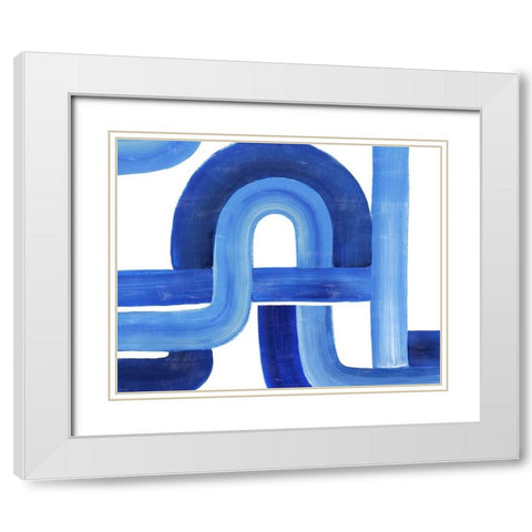 Woven Cobalt I White Modern Wood Framed Art Print with Double Matting by Popp, Grace