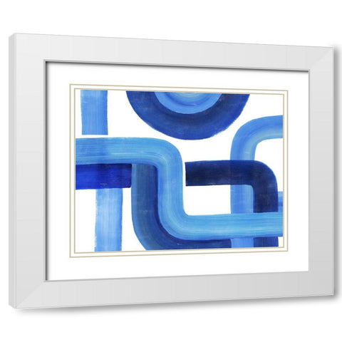 Woven Cobalt II White Modern Wood Framed Art Print with Double Matting by Popp, Grace