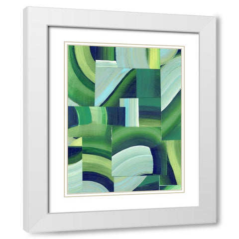 Oceanic Patchwork I White Modern Wood Framed Art Print with Double Matting by Popp, Grace