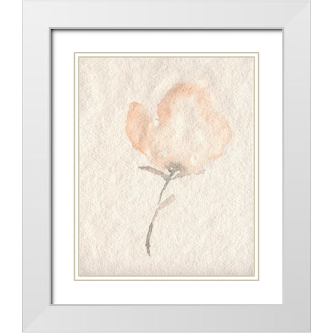 Fleur Petite II White Modern Wood Framed Art Print with Double Matting by Goldberger, Jennifer