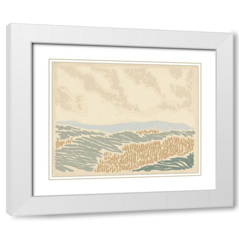 Paysage de Rouen I White Modern Wood Framed Art Print with Double Matting by Green, Jacob