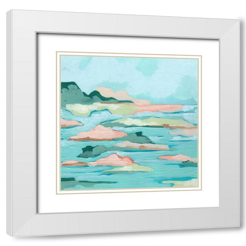 Seafoam Coast I White Modern Wood Framed Art Print with Double Matting by Vess, June Erica