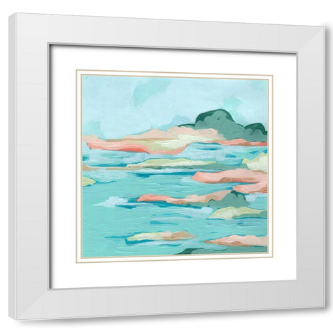 Seafoam Coast II White Modern Wood Framed Art Print with Double Matting by Vess, June Erica