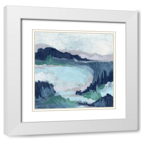 Blue Marsh Grove II White Modern Wood Framed Art Print with Double Matting by Vess, June Erica