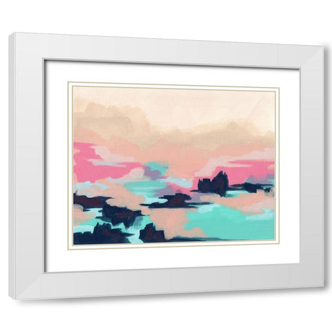 Calypso Coast I White Modern Wood Framed Art Print with Double Matting by Vess, June Erica